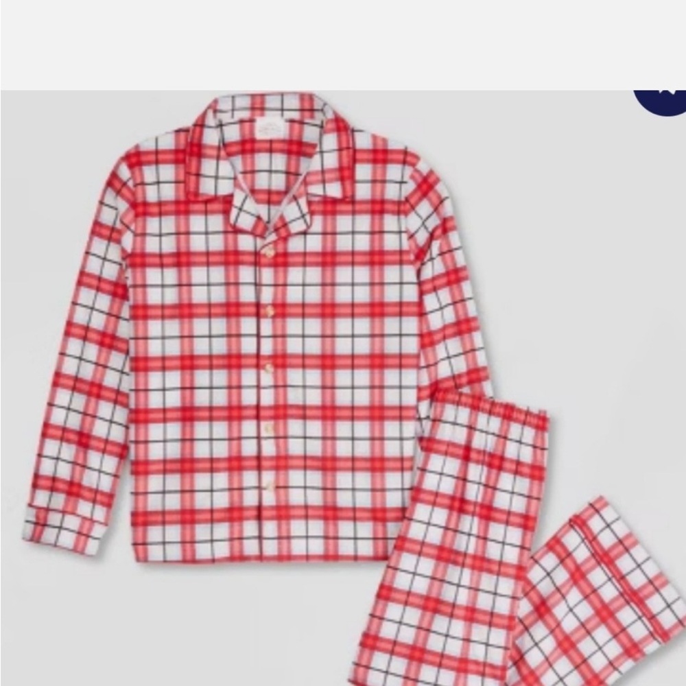 Wondershop Red and White Plaid Kids Pajama Set
